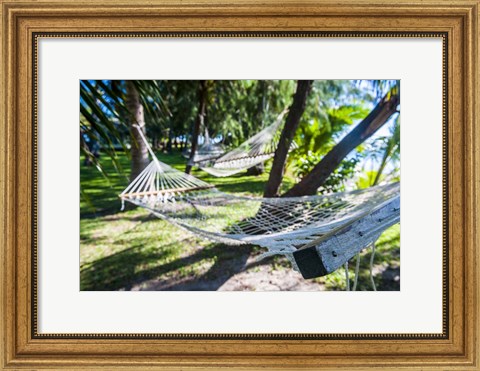 Framed Hammock on the beach, Nacula island, Yasawa, Fiji, South Pacific Print