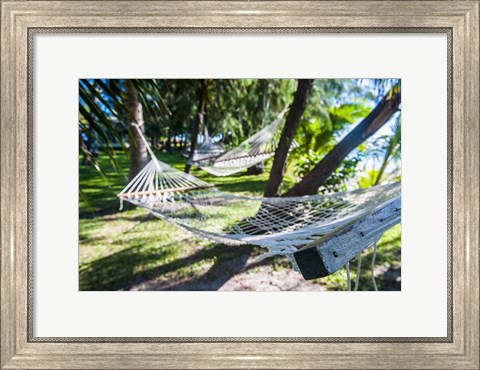 Framed Hammock on the beach, Nacula island, Yasawa, Fiji, South Pacific Print