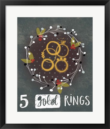 Framed 5 Gold Rings Print