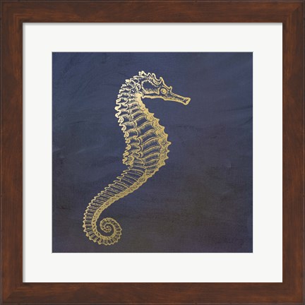 Framed Golden Seahorse Print