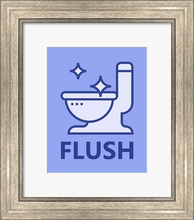 Framed Boy&#39;s Bathroom Task-Flush Print
