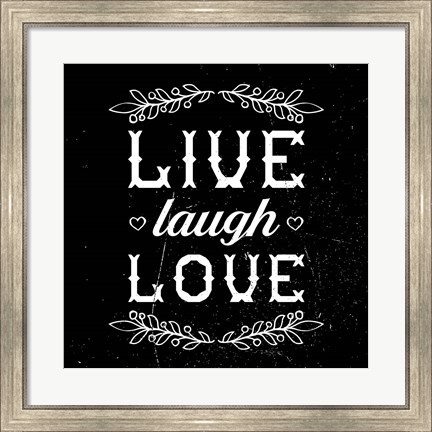 Framed Live Laugh Love-Black Print