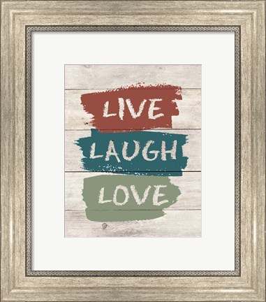 Framed live Laugh Love-Wood Print