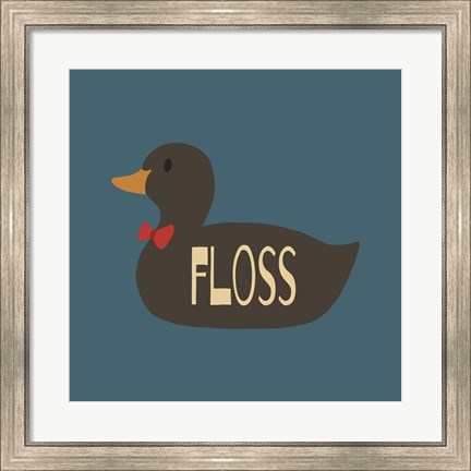 Framed Duck Family Boy Floss Print