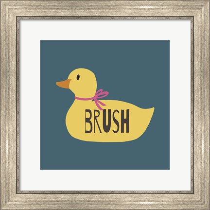 Framed Duck Family Girl Brush Print