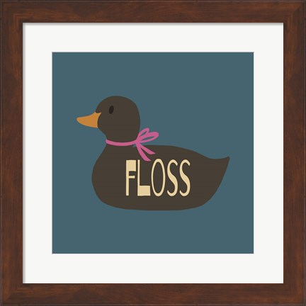 Framed Duck Family Girl Floss Print