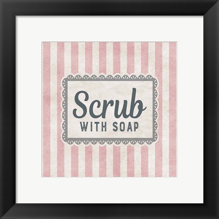 Framed Scrub With Soap Pink Pattern Print
