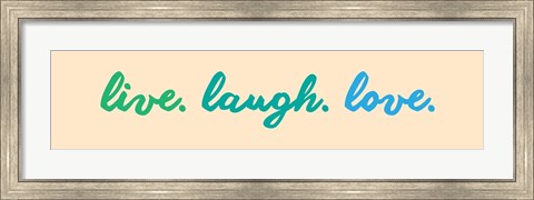 Framed Live Laugh Love -  Beige Print