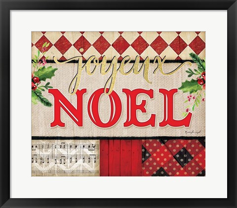 Framed Joyeux Noel Plaid Print
