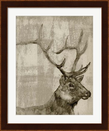 Framed Sepia Elk Print