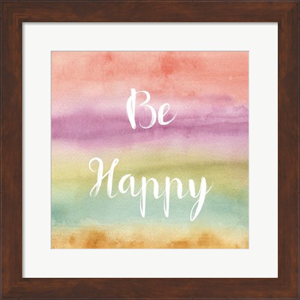 Framed Rainbow Seeds Painted Pattern XIV Happy Print