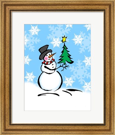 Framed Silly Snowmen III Print