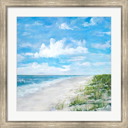 Framed Day At The Beach Square Print