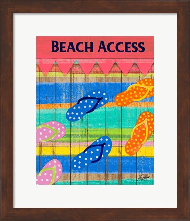 Framed Colorful Beach Access Print