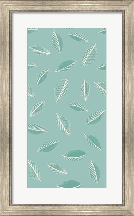 Framed Leaf Toss Pattern Print