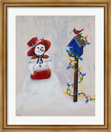 Framed Jolly Snow Woman Print