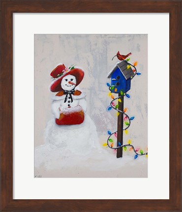 Framed Jolly Snow Woman Print