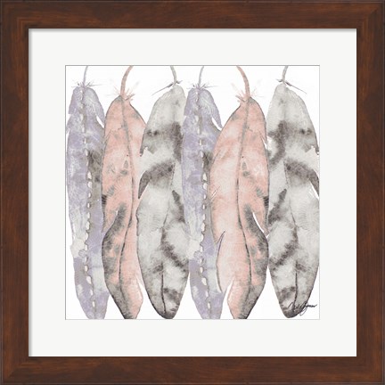 Framed Hanging Feathers Print