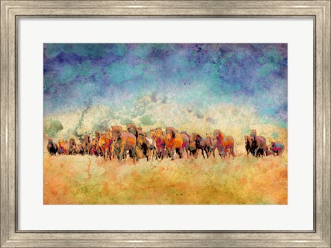 Framed Horse Herd Print