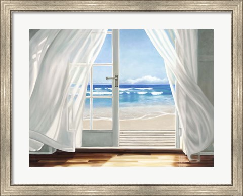 Framed Window by the Sea Print