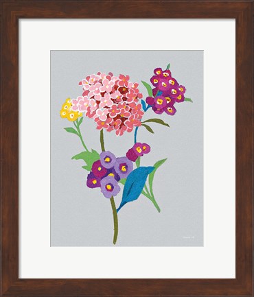 Framed Alpine Bouquet III Gray Print