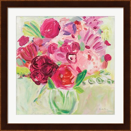 Framed Pink and Red Florals Print