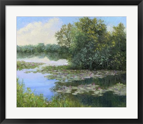 Framed Water Lily Pond Print