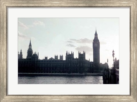 Framed Sunset on the River Thames Print