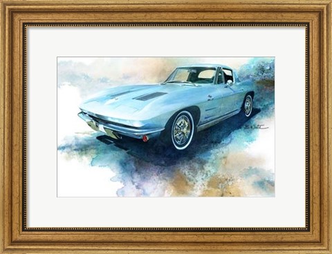 Framed &#39;63 Corvette Print