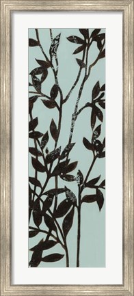 Framed Ebony Eucalyptus on Blue II Print