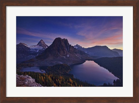 Framed Twilight At Mount Assiniboine Print