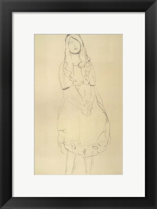 Framed Girl Standing with Hands Clasped Print