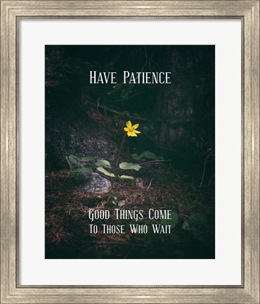 Framed Good Things Come To Those Who Wait Yellow Flower Print