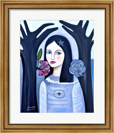 Framed Doll in the Woods Print