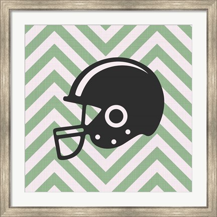 Framed Eat Sleep Play Football - Green Part III Print