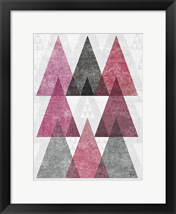 Framed Mod Triangles IV Soft Pink Print