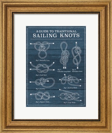 Framed Vintage Sailing Knots I Print
