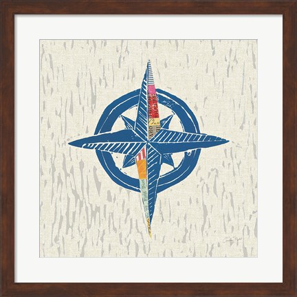 Framed Nautical Collage I on Linen Print