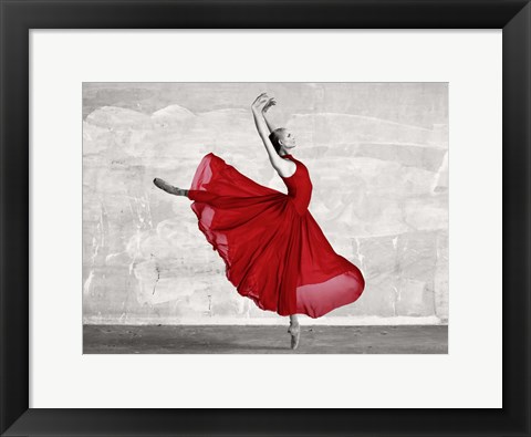 Framed Ballerina in Red Print