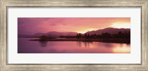 Framed Sunset at Lake Tekapo, South Island, Canterbury, New Zealand Print
