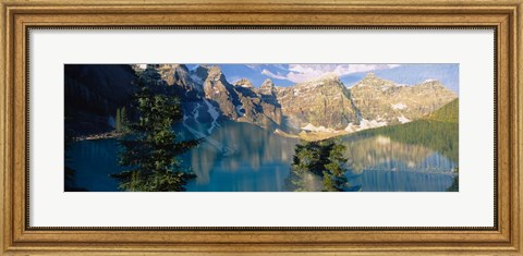 Framed Reflection of Trees in Water, Moraine Lake, Banff National Park, Alberta, Canada Print