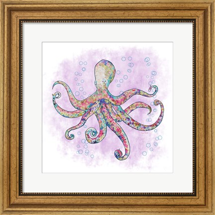 Framed Octopus Flower Garden Print
