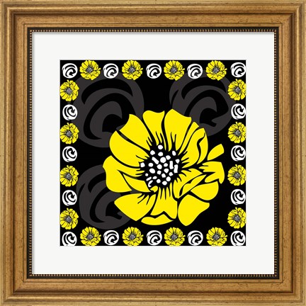 Framed Bold Yellow Flower X Print