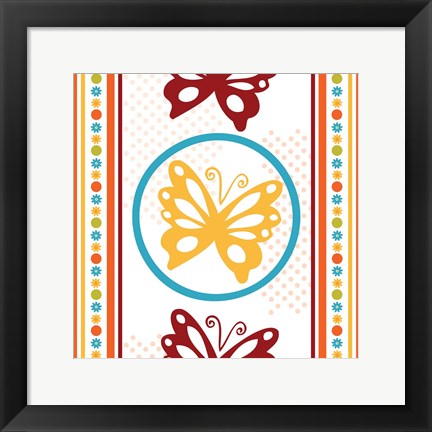 Framed Butterflies and Blooms Playful IX Print