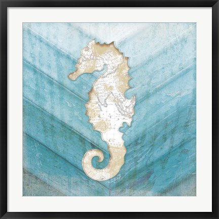 Framed Coastal Seahorse Print