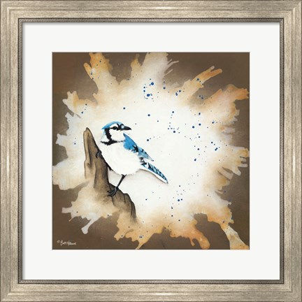 Framed Weathered Friends - Blue Jay Print