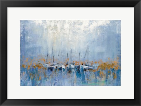 Framed Boats in the Harbor I Print