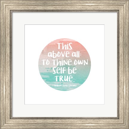 Framed To Thine Own Self Be True Shakespeare Green Print
