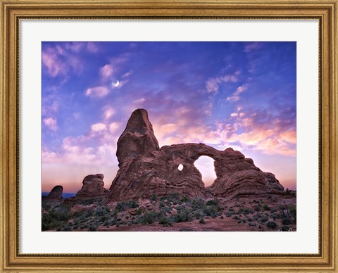 Framed Sunset in the Desert I Print