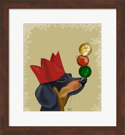 Framed Dachshund, Party Trick Baubles Print